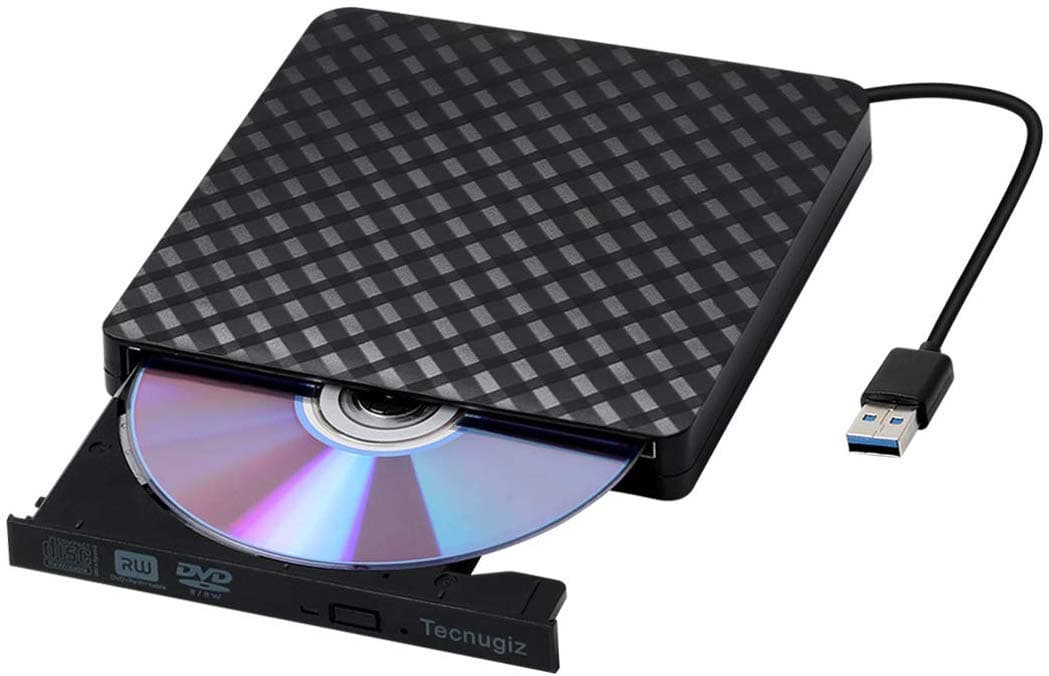 Tecnugiz External DVD Drive USB 3.0, CD DVD Burner & Reader for Laptop, Macbook & Computer, Ultrathin & Fast Writing Speed