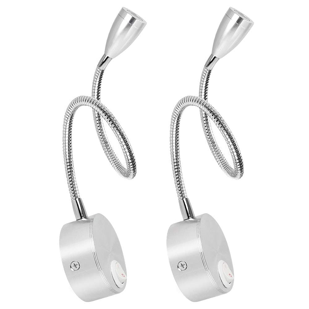 Mengs® 2 pcs 3 W LED Bedside Lamp Bedside Lamp SMD LEDs LED Gooseneck Lamp with Changing (Beam Angle 85 V – 265 V AC) Energy Saving Lamp Warm White 2700-3200 K, 210 Lumen, 30º