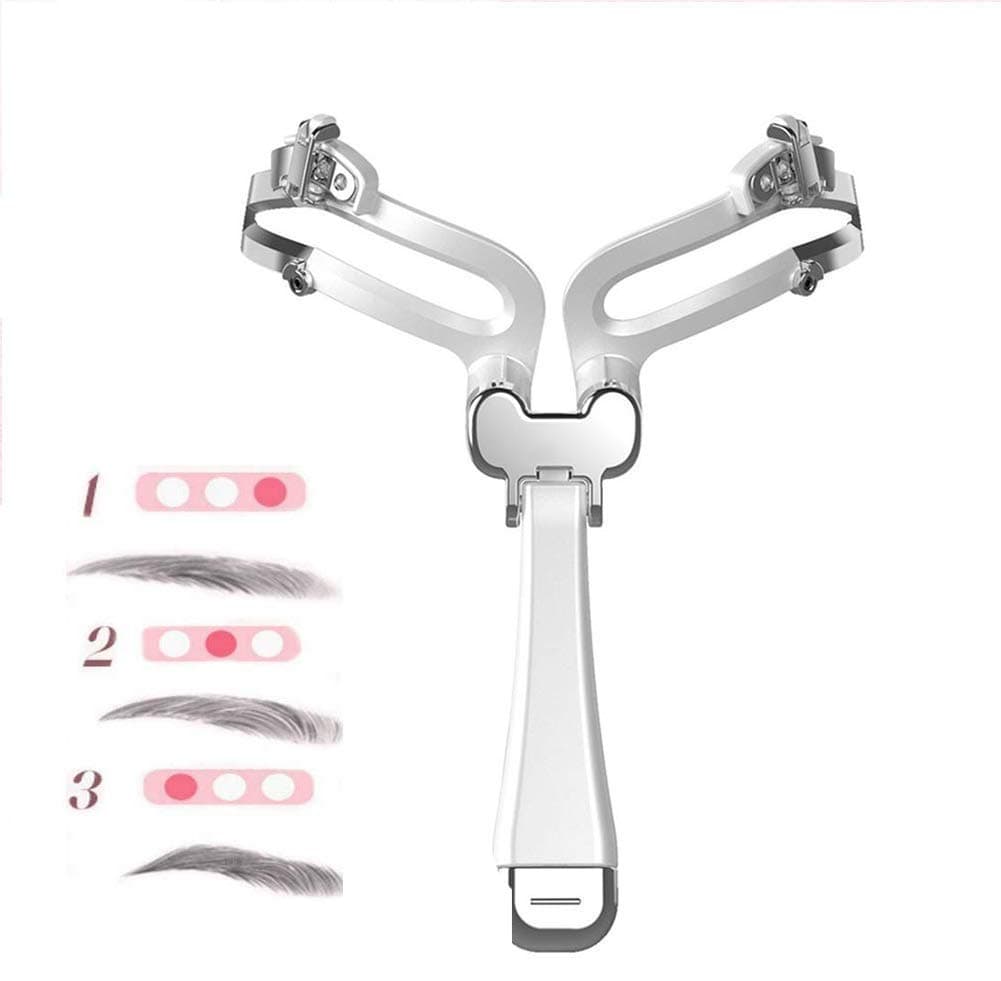 Foldable Portable Eyebrow Shaper Stencil Shaping Template, Adjustable Brow Shaping Templates Eyebrow Drawing Guide Brow Card for Beginners (Silver)