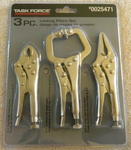 Task Force 3pc Locking Pliers Set Item# 0025471 Model# 54549 UPC# 820909545491 by Task Force
