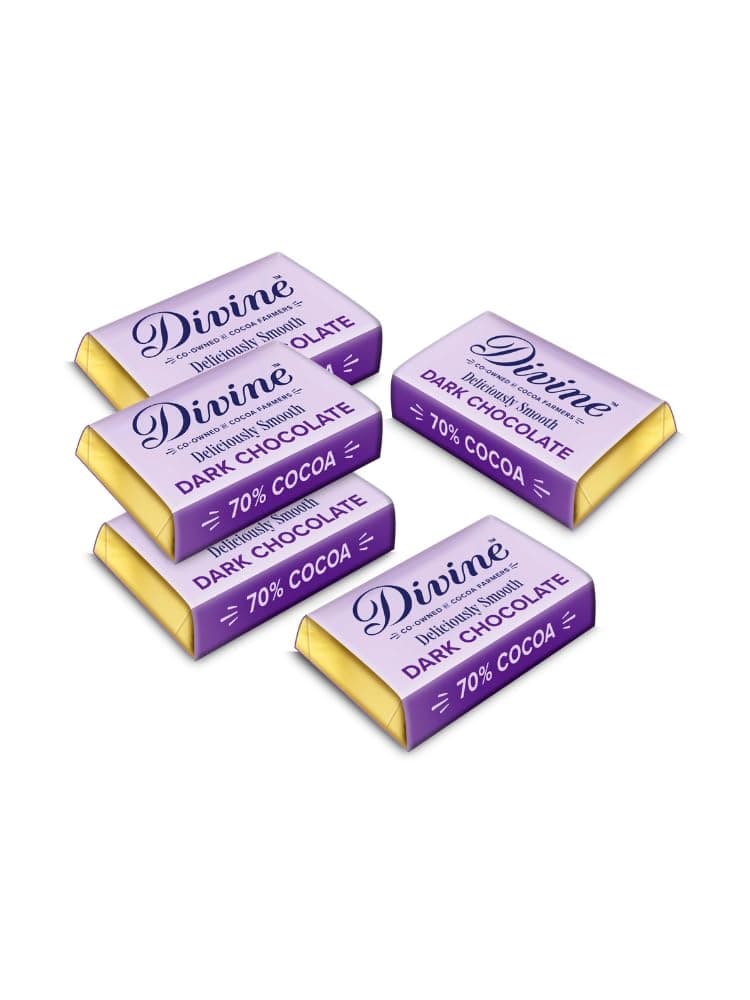 70% Dark Chocolate Mini Bars 100 x 4.2g – Fairtrade Dark Chocolate – Bite Size Treats – Ethical Premium Chocolate