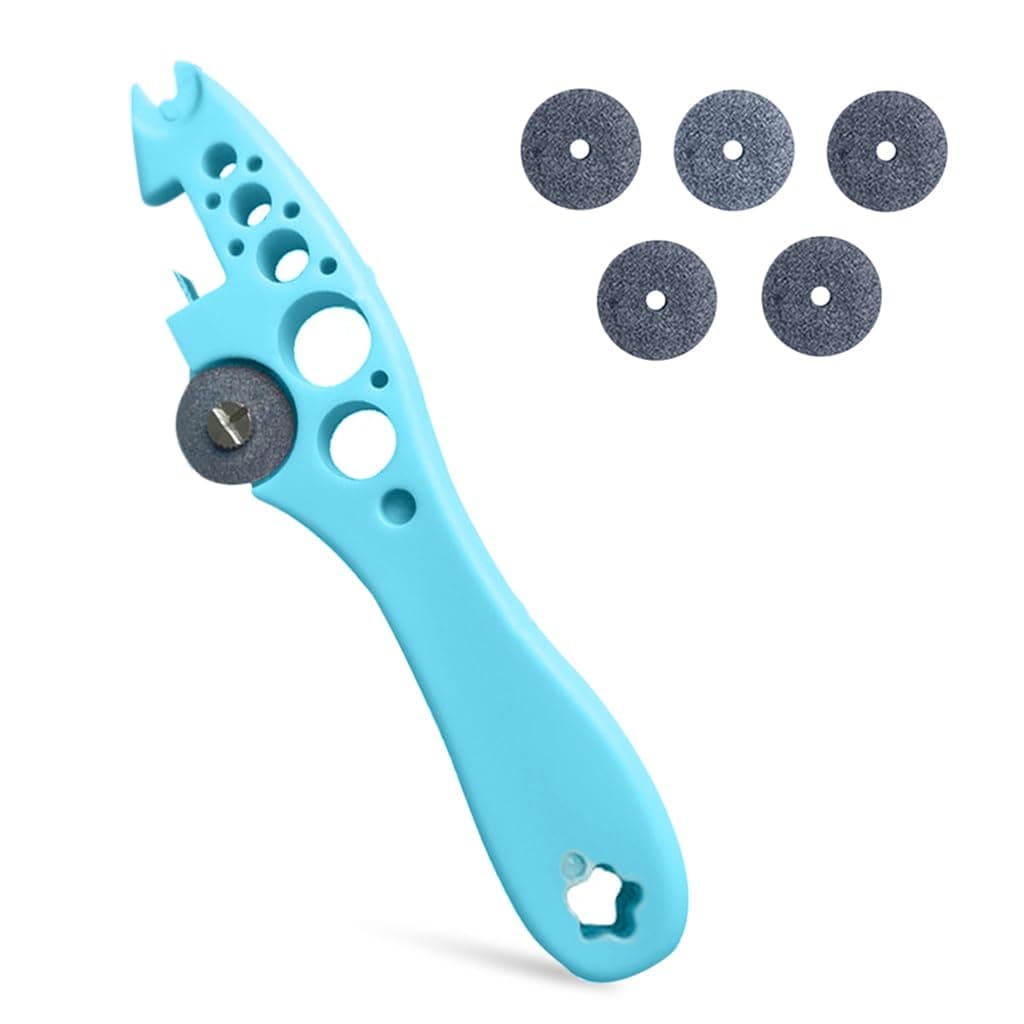 HASTHIP® Ampule Cutter with 5 Replaceable Grinding Wheels, Ampoule Cutter for Doctors, Glass Bottle Cutter, Ampule Breaker, Suitable for Home Daily or Medical Use, Cut The Ampoule (Blue)