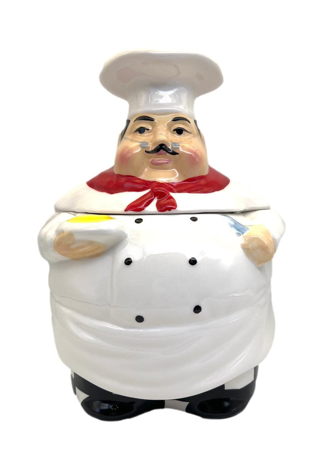 ACK Chef Ceramic Cookie Jar with Lid and Rubber Seal, Food Storage Jar, Kitchen Décor, Snack Storage Container for Cookie, Candy, Snake and More