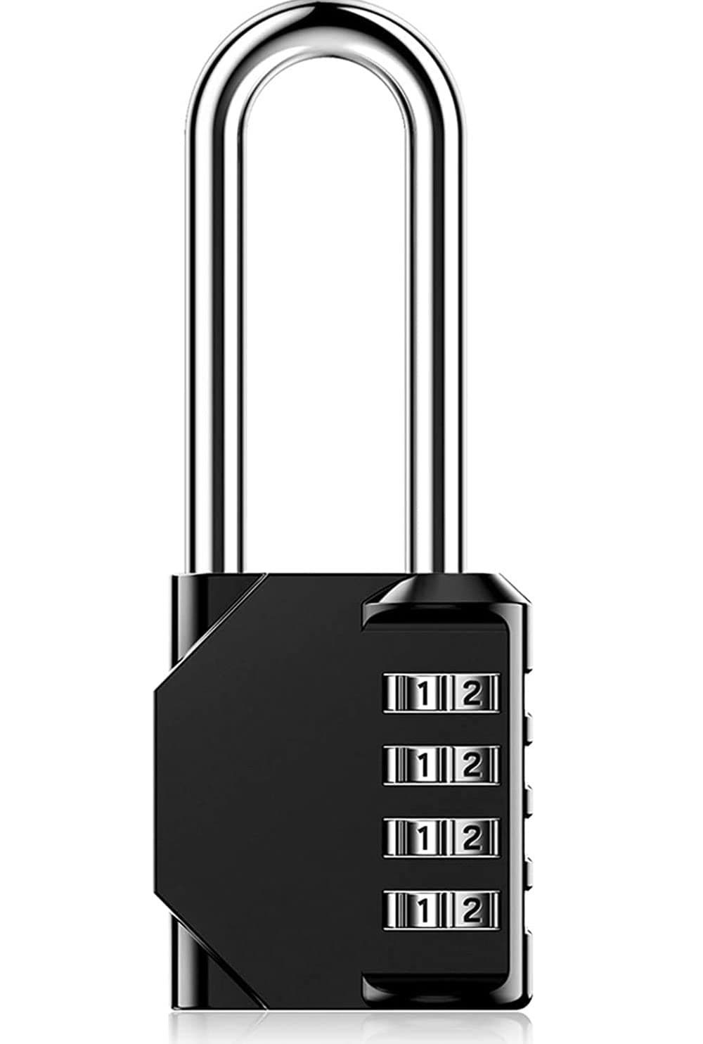 Locker Padlock, Combination Padlock, 4 Digit 6.5cm Long Shackle and Outdoor Waterproof Resettable Gym Padlocks for Gym Locker, Hasp Cabinet, Gate, Shed, Fence, Toolbox (1 Pack Black)