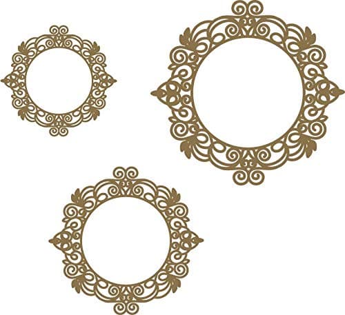 Scrapbook Intricate Circle Frame - Laser Cut Chipboard - 3 Piece Set