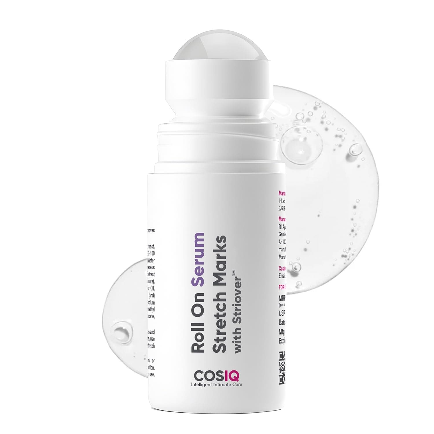 Cos-IQ Stretch Marks Removal Roll-On Serum with Striover | Scar Removal | Uneven Skin Tone | All Skin Types | 40ml