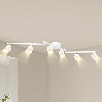BoostArea LED 6 Light Track Lighting Kit, White 6 Way Ceiling Spot Lighting, Flexibly Rotatable Light Head for Kitchen, Living Room, Bedroom, GU10 Bulb Not Included