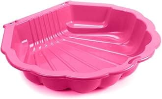 Shell Clam Shaped Plastic Sandpit Outdoor Garden Fun Paddling Ball Pool Sand Pit (1, Pink)