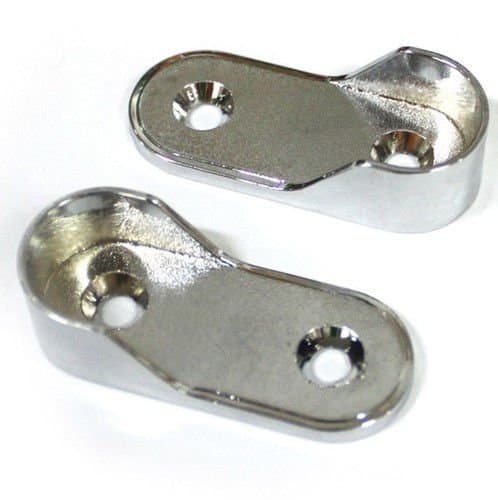 Temax 16mm Oval Wardrobe Hanging Rail Centre Tubes Brackets Support Pack of 2