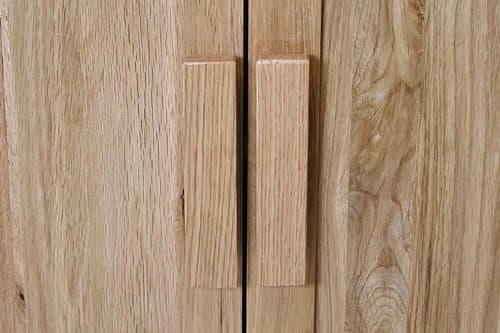 Wooden Door Handles, Solid Oak Bar Handles for Kitchen Cupboard Cabinet & Drawers (4)