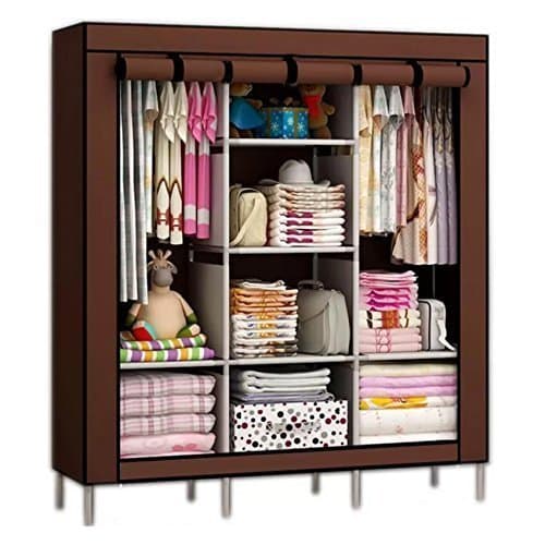 FAB Innovations Folding Non Wardrobe, Storage Rack Collapsible Clothes Fabric Cloth Storage Almirah, Multicolour