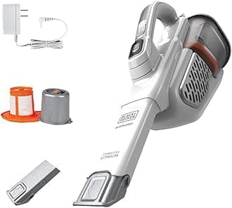 Black + Decker Dustbuster Handheld Vacuum, Cordless, AdvancedClean+, White (HHVK320J10)