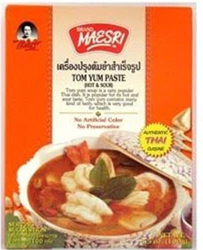 Maesri Tom Yam Paste 3.5 Oz (100g) - Authentic Thai Cuisine