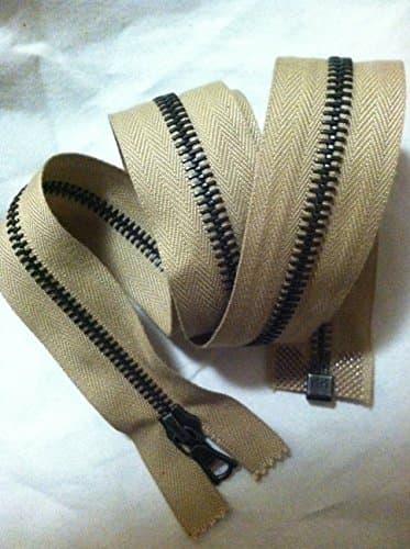 Riri Zippers Seperating 31" Open Bottom #5 TAN /Pweter Teeth 1 Way