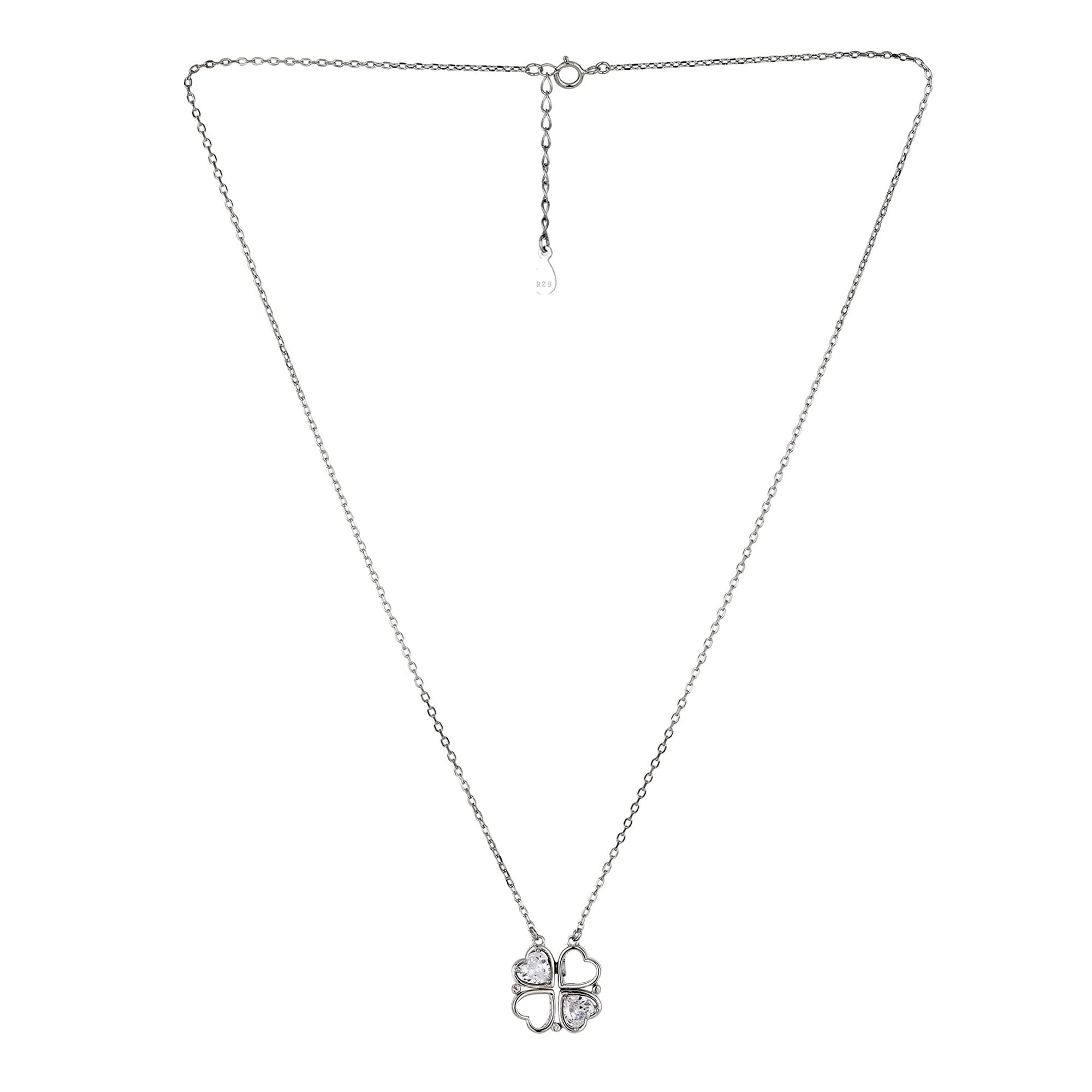 Silvermark: Valuable Forever Four Heart Two Stone Pendant