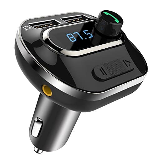 FM Transmitter, Bcway Wireless Radio Adapter Bluetooth Car Kit MP3 Player, 5V/3.1A Dual USB Ports Car Charger, Support TF Card + U Disk, Hands Free Calling for iPhone, Samsung, etc