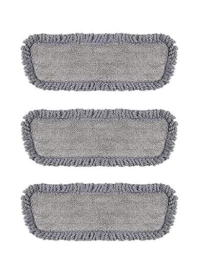 Dreamons Link Microfiber Spray Mop Replacement Heads for Wet/Dry Use, 3 Washable Flat Pads Fits 11"-13" Hook and Loop Floor Mops
