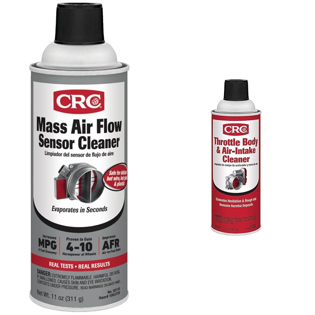 CRC Mass Air Flow Sensor Cleaner 11oz & Throttle Body Cleaner 12oz Bundle