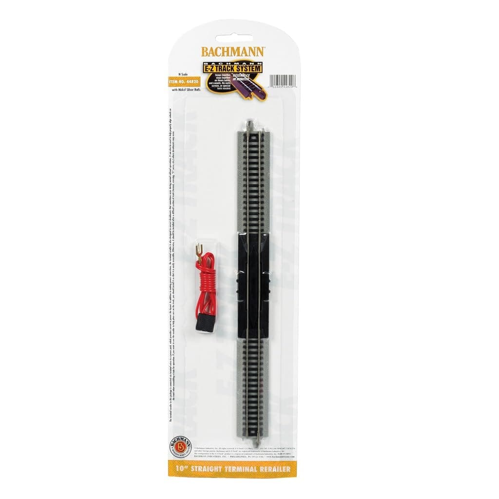 Bachmann 10" Straight Terminal Rerailer With Wire - N Scale