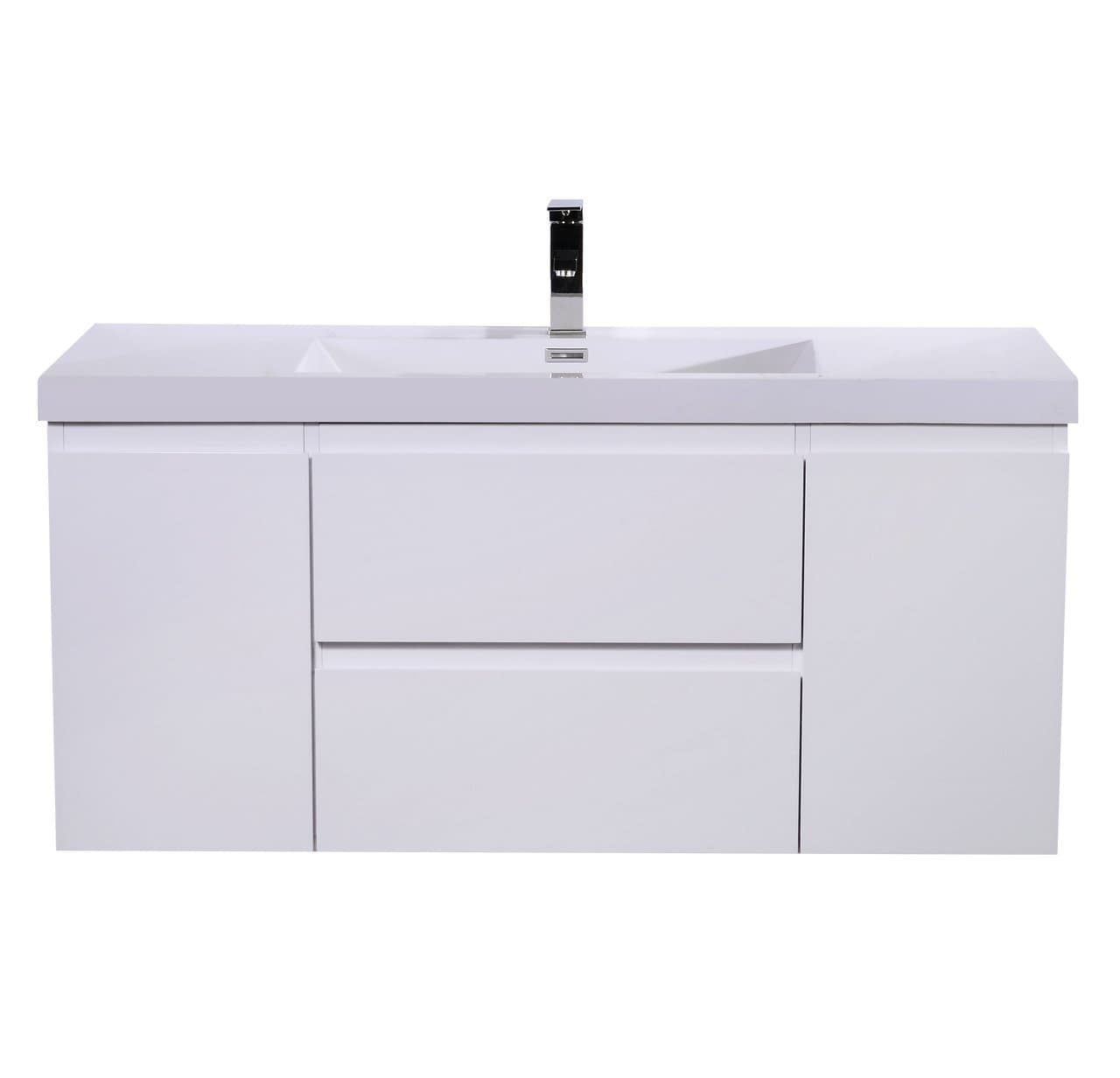 Moreno Mob 48 Inch High Gloss White Wall Mounted Modern Bathroom Vanity with Acrylic Sink