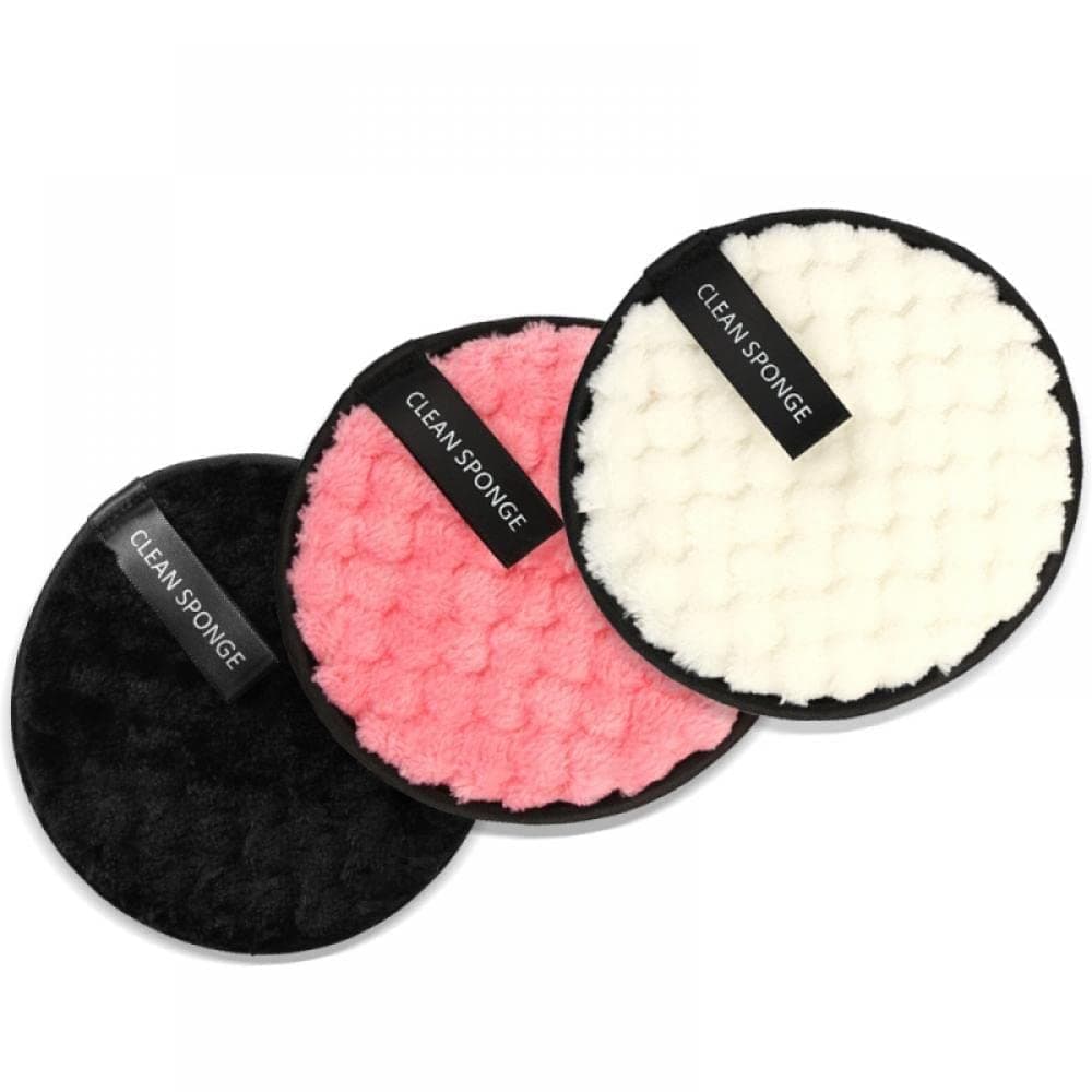CHITROSE Microfiber Reusable Makeup Removal Sponge Pads For Deep Cleansing Facial Make up Remover Wipes For Mascara Eye Shadow - (Pack of 3)