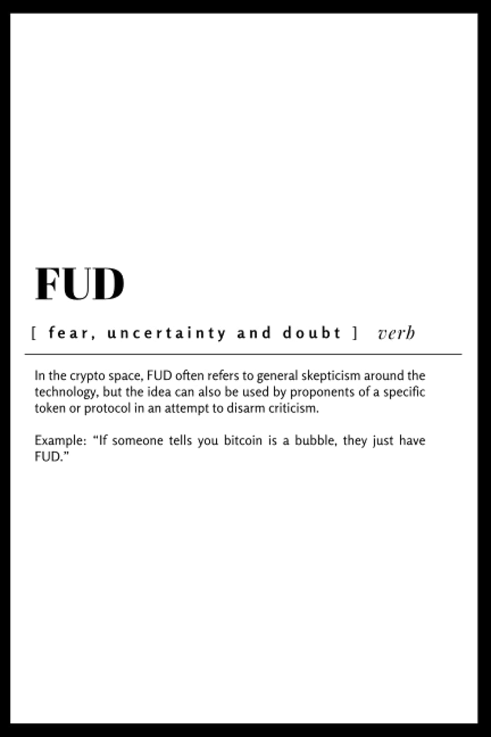 FUD - CRYPTO Term definition: Account Ledger Notebook