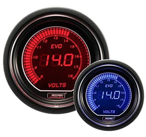Volt Gauge- Electrical Red/blue EVO Series 52mm (2 1/16")