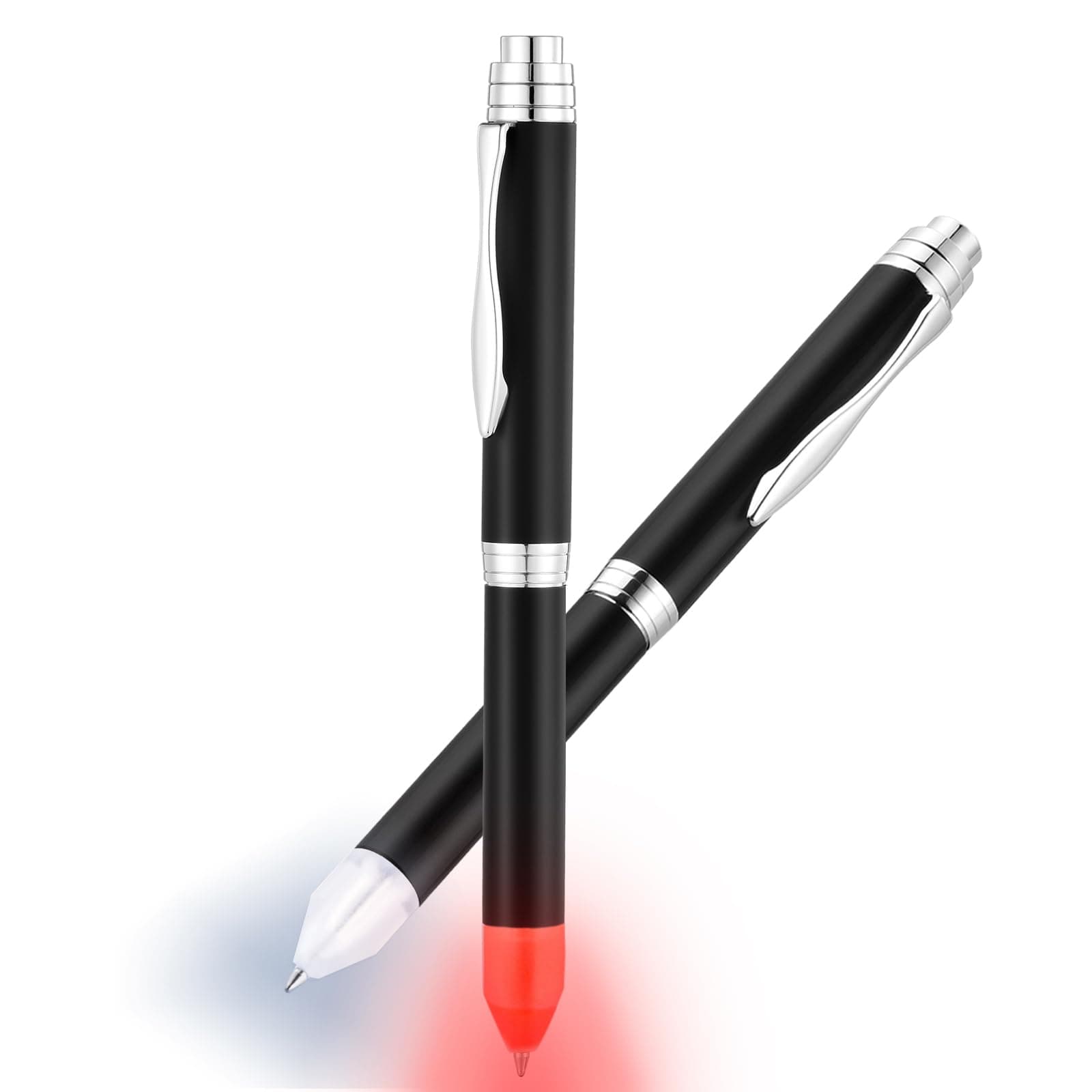 PenyeahLighted Tip Pen, LED Light Pen for Writing In The Dark, AAA Battery Powered 2-Brightness Adjustable Heavy Pens Fancy Gift Pen Set - White Light/Red Light