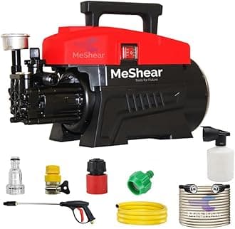 - 2200W 180Bar High Pressure Washer with 10 Meter Hose Outlet Pipe 10 LTR/Min Flowrate Hoigh Pressure Washing Machine for Car, Bike and Home Cleaning Purpose.(1 Year Warranty)