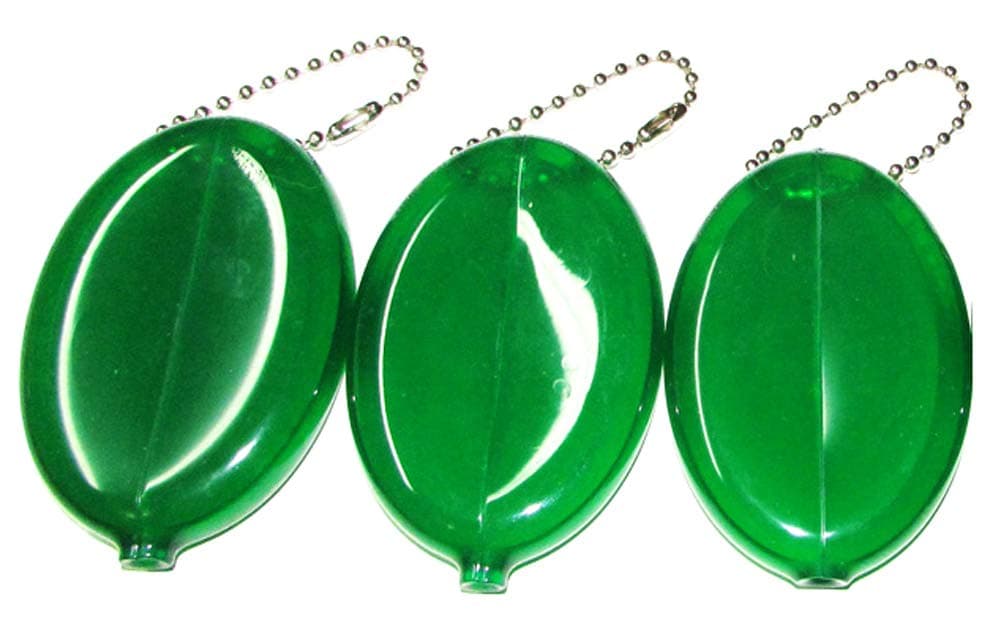 3 Oval Squeeze Purses - Made in USA (3 Green)