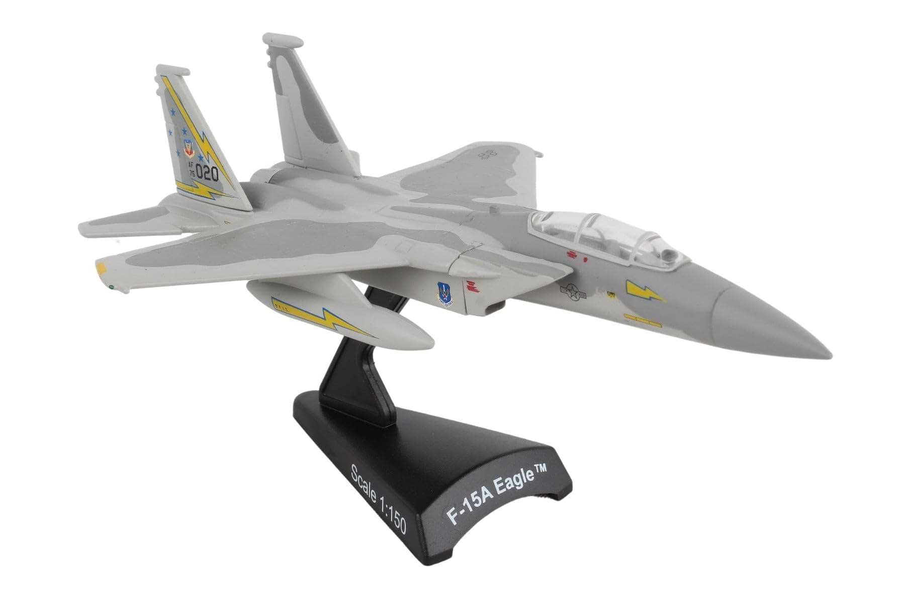 Daron Postage Stamp F-15 Eagle 5th Fighter Interceptor Sqn. 1/150 Scale, Gray, unisex, adult Grey
