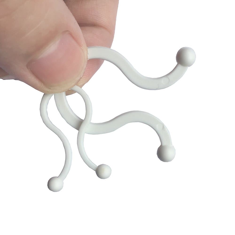 50 Pack PP Twist Ties,Reusable Cable Ties Assorted SIZE (D:11mm and 18mm) Cable Ties Cord Organizer Cord Management for Household, Office, Travel,(White)