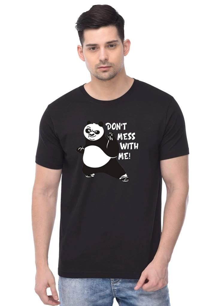 GenericThreadMonk Cotton Men's Don't Mess with Me Printed Half Sleeves Tshirts Regular Fit