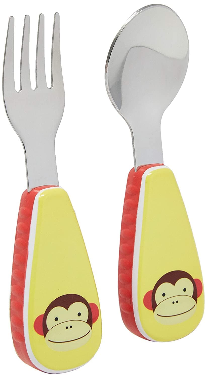 Skip Hop Zoo Utensils Fork & Spoon, Monkey, Size: 3.3 l x 10.79 w x 19.05 h (252352)