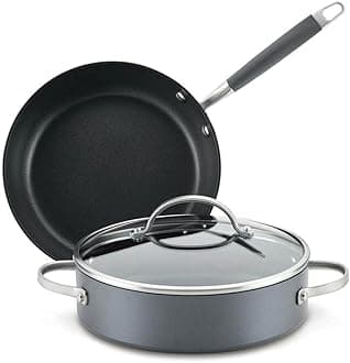 AnolonAdvanced Hard-Anodized Nonstick 3-Piece Cookware Set. Moonstone