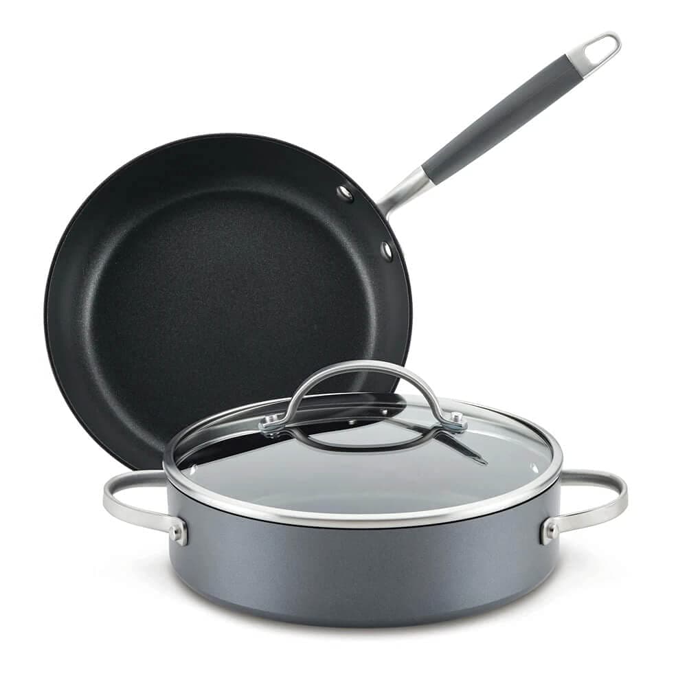 AnolonAdvanced Hard-Anodized Nonstick 3-Piece Cookware Set. Moonstone
