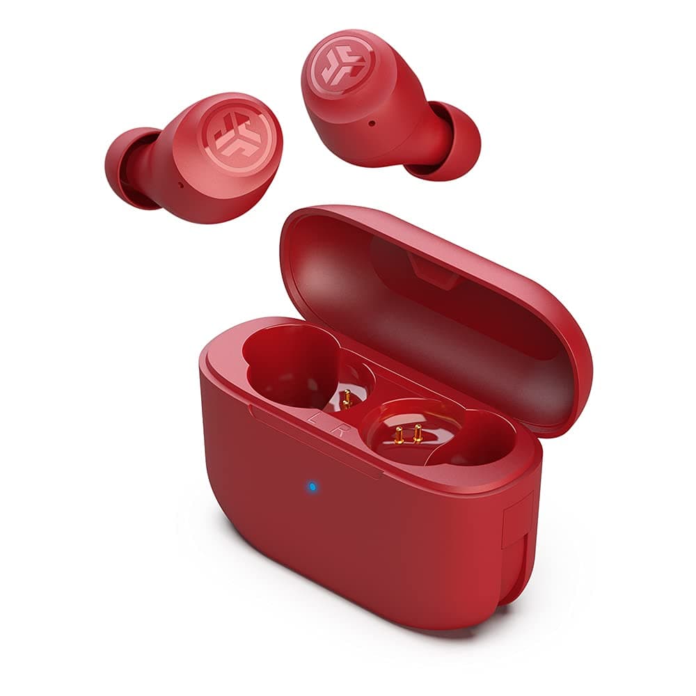 Go Air Pop True Wireless Ear Buds Small Size - TWS Earbuds, Bluetooth Earphones with 32H Playtime, IPX4 Mini in Ear Headphones, USB Charging Case, Dual Connect, EQ3 Sound, Red