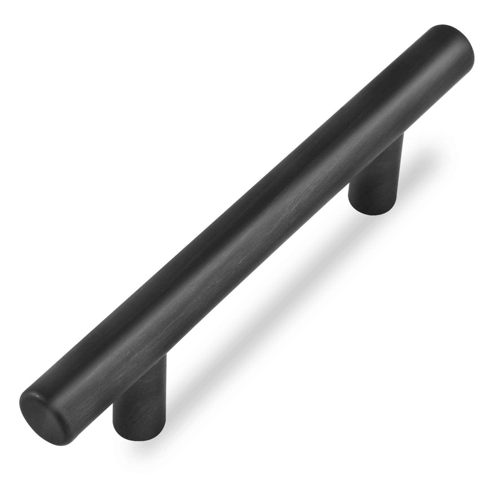 LABBYWAY 1 Pack 5 Inch Cabinet Pulls Black Wood-Grain Stainless Steel Kitchen and Bathroom Drawer Pulls Cabinet Handles,3 Inch Hole Center