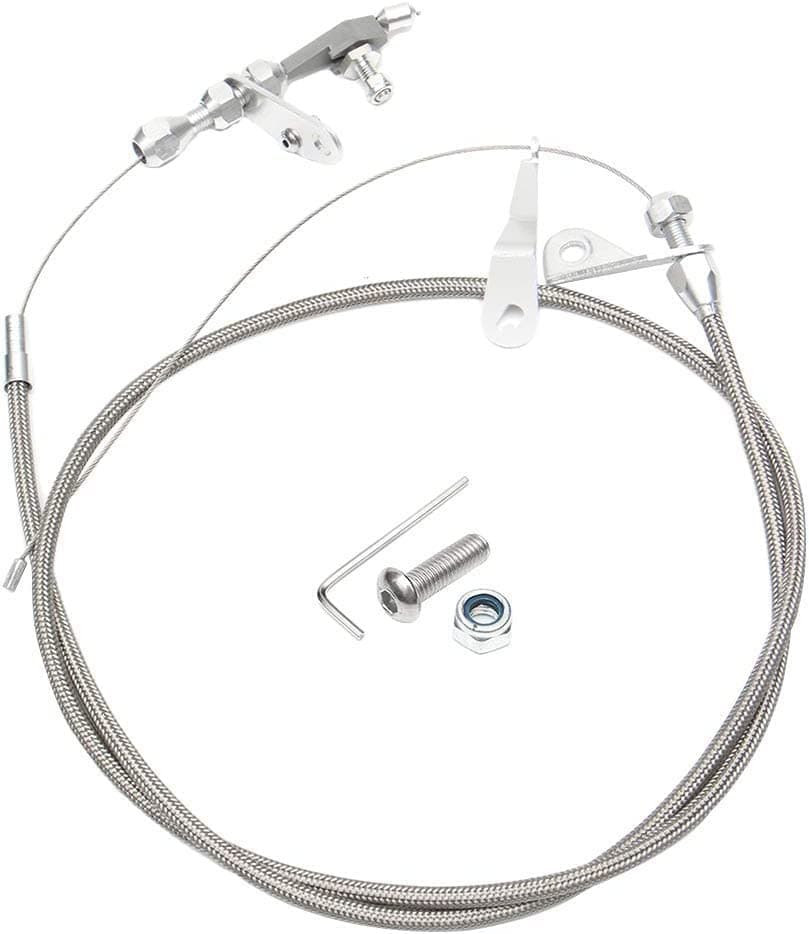 Transmission Kickdown Cable Kit,Stainless Braided Kick Down Cable Vehicle