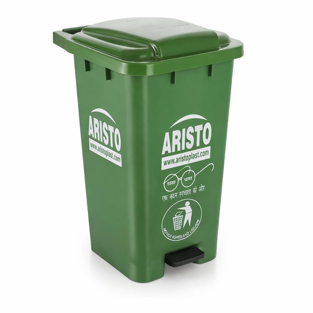 ARISTO Step-On Plastic Pedal Garbage Waste Dustbin 70 LTR (Green)