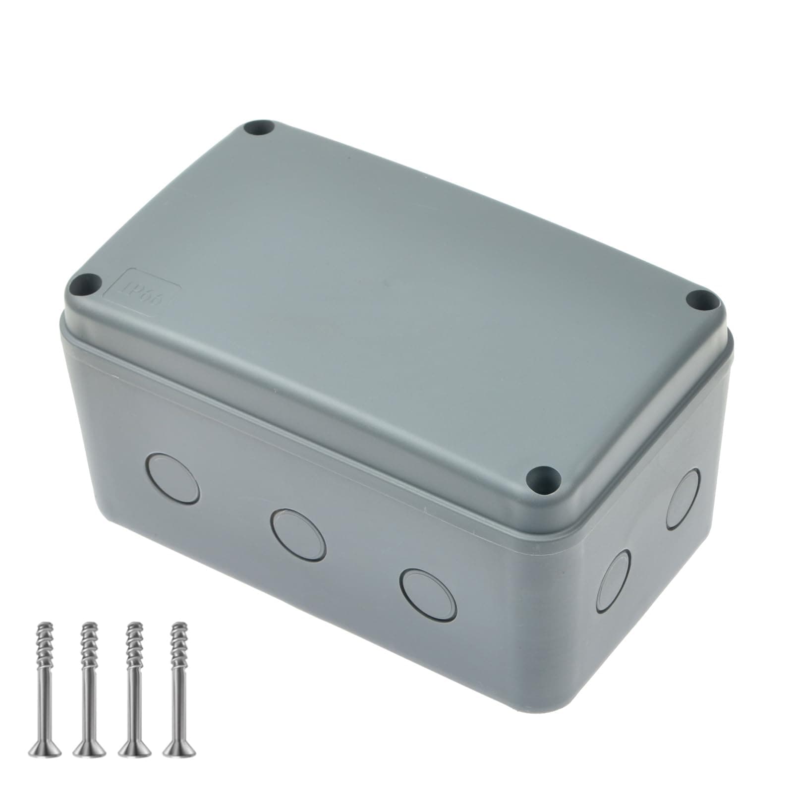 Nineleaf Waterproof Electrical Box,1PK Plastic Junction Box,IP66 External Electrical Project Enclosure Grey,7 1/8" x 4 1/2 "x 4" inch(181x111x100 mm),Fit M20*1.5mm Cable Gland for Outdoor Use