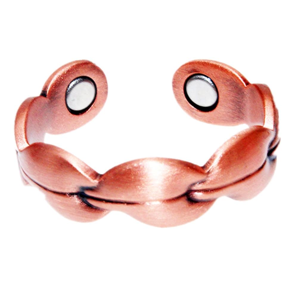 Magnetic Copper Ring adjustable size with Two Strong Magnets for Men and Women