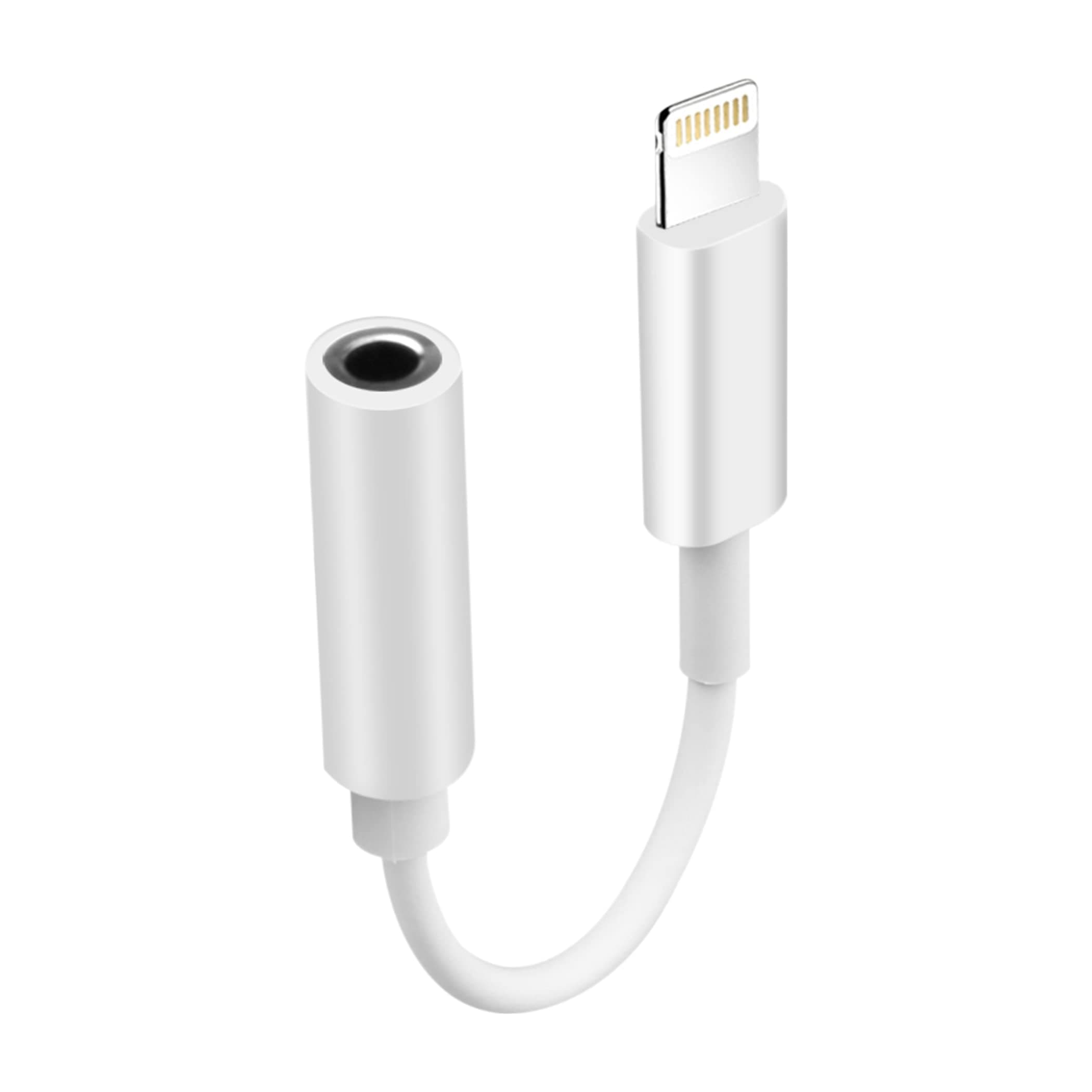 Brain Freezer Compatible with iPhone Lightning to 3.5 mm Headphone Jack Adapter White