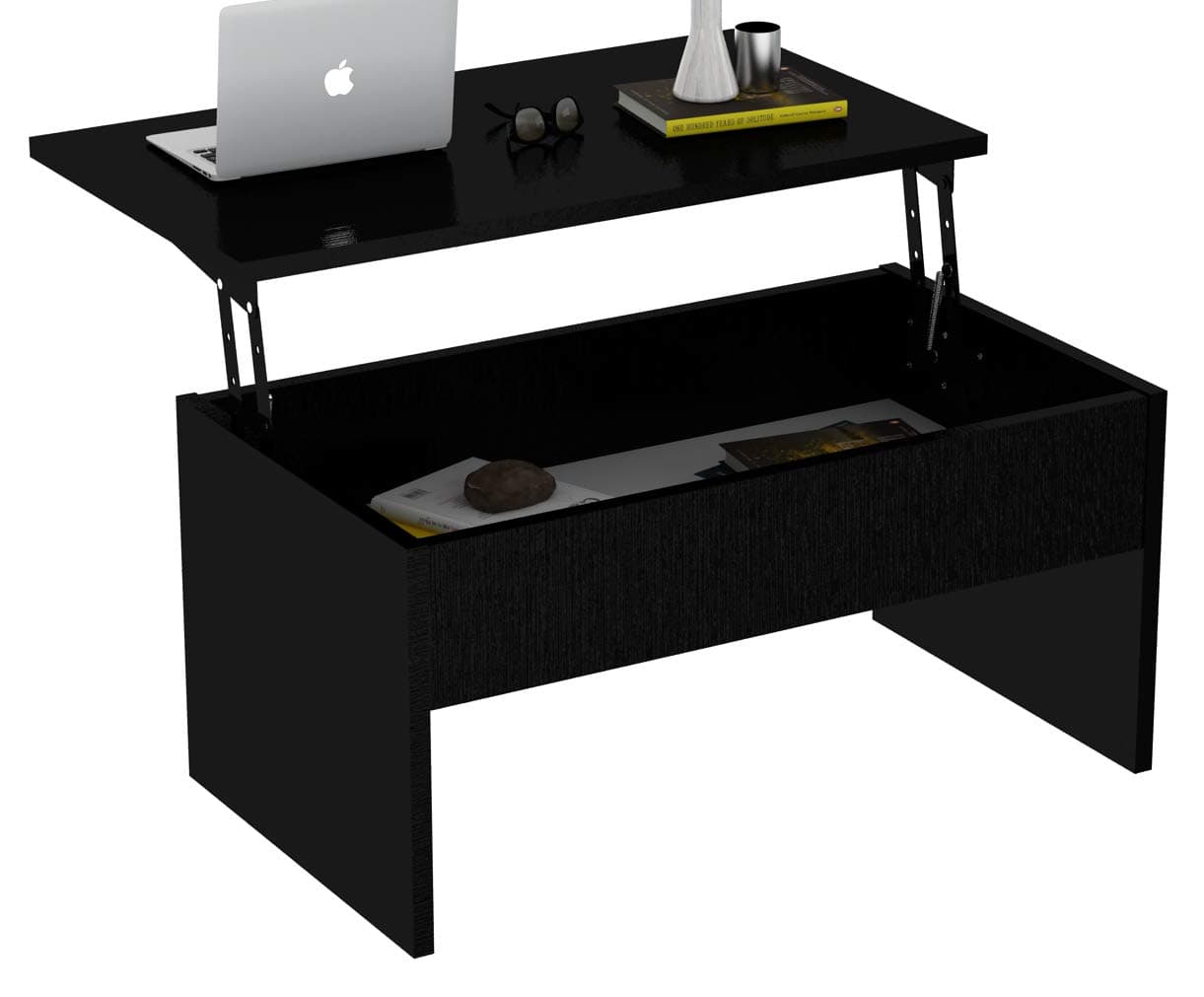 Smart Lift-Top 2' x 3' Coffee Table (Black)