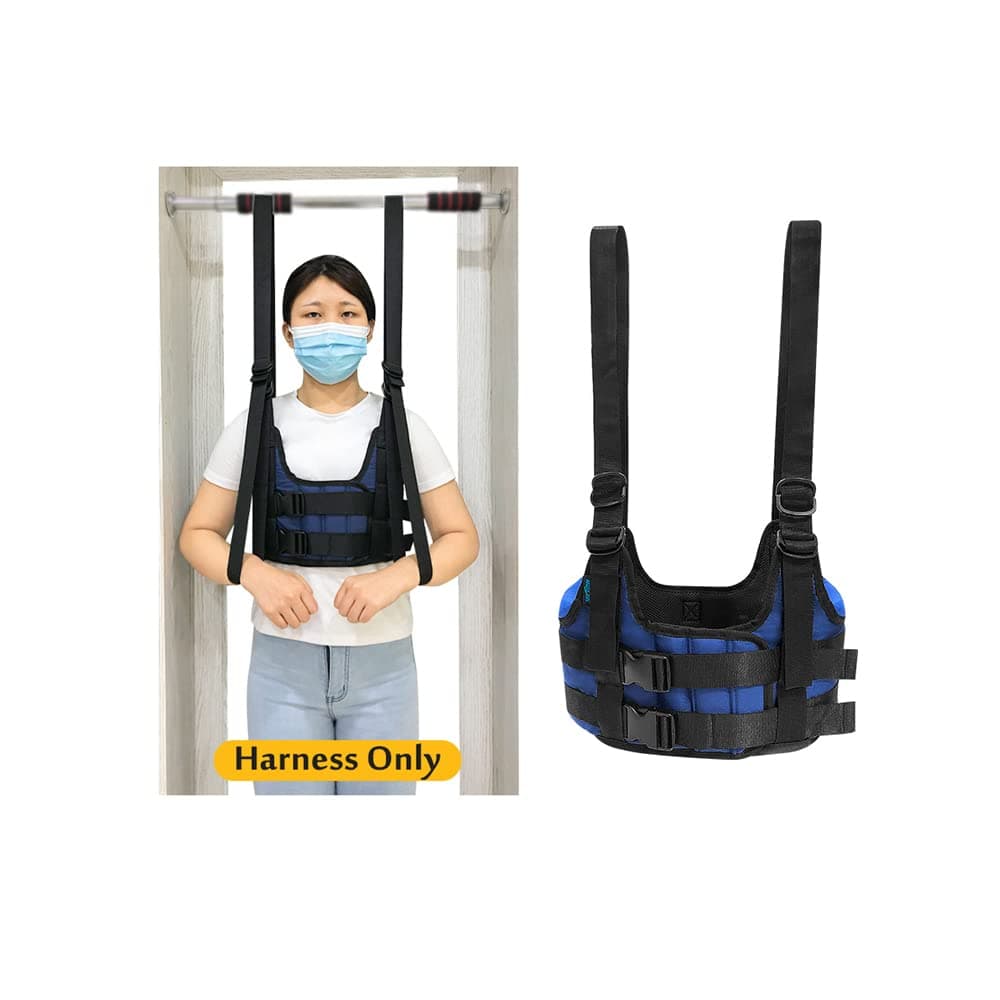 Mybow Back Stretcher Harness for Spinal Decompression, Lumbar Traction Belt & Inversion Table Alternative, Back Realignment Device for Herniated Disc Pain Relief – Large (42–50” Chest)