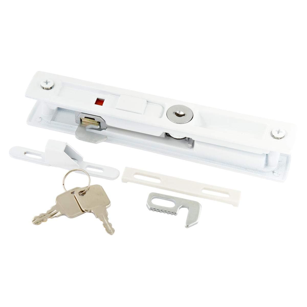 Robustline Aluminum Double Face Sliding Lock with Key - White
