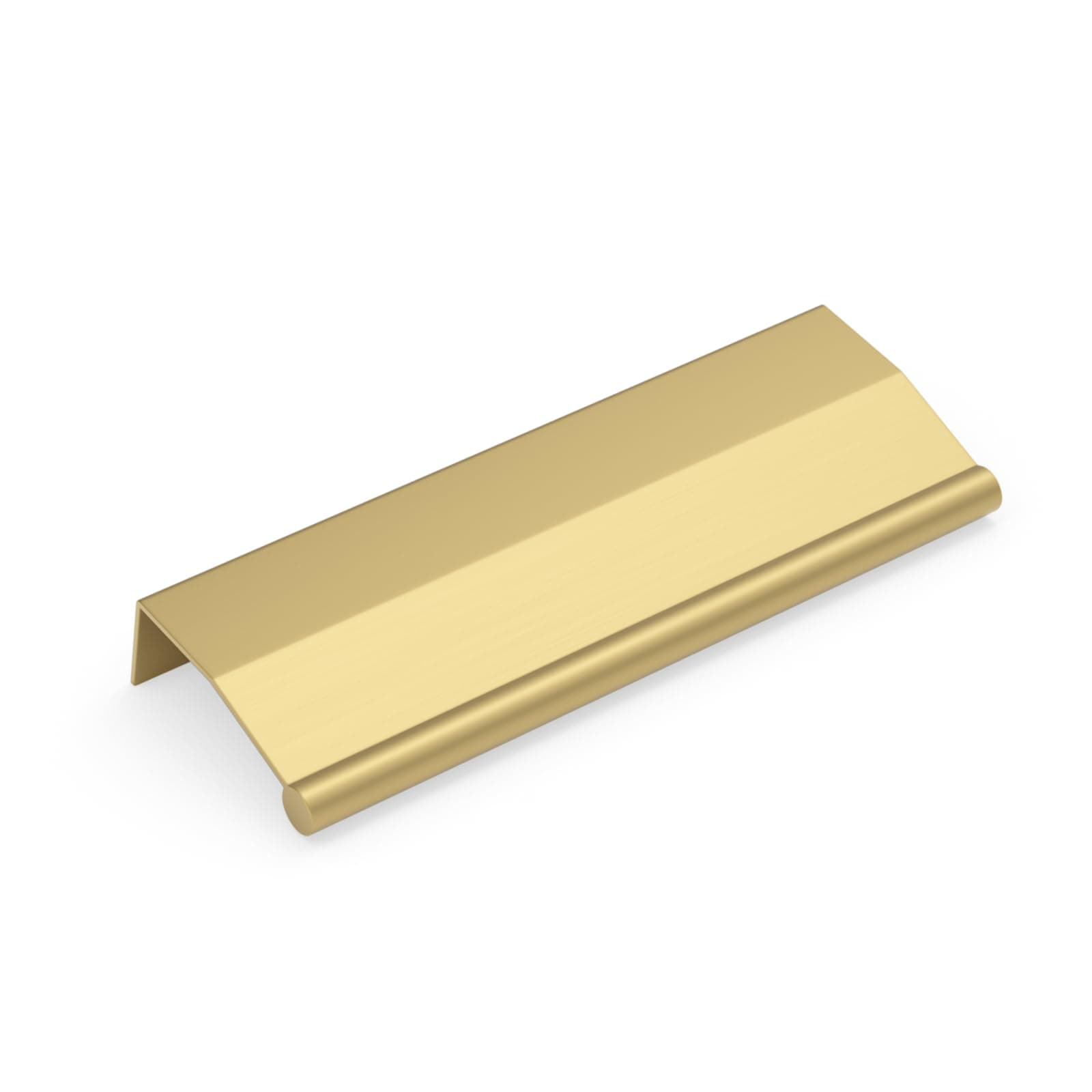 Peaha 10 Pack Brushed Brass Drawer Pulls Finger Pulls for Cabinets Edge Hidden Pulls Gold Finger Edge Puls,5 Inch Hole Center Aluminium Alloy