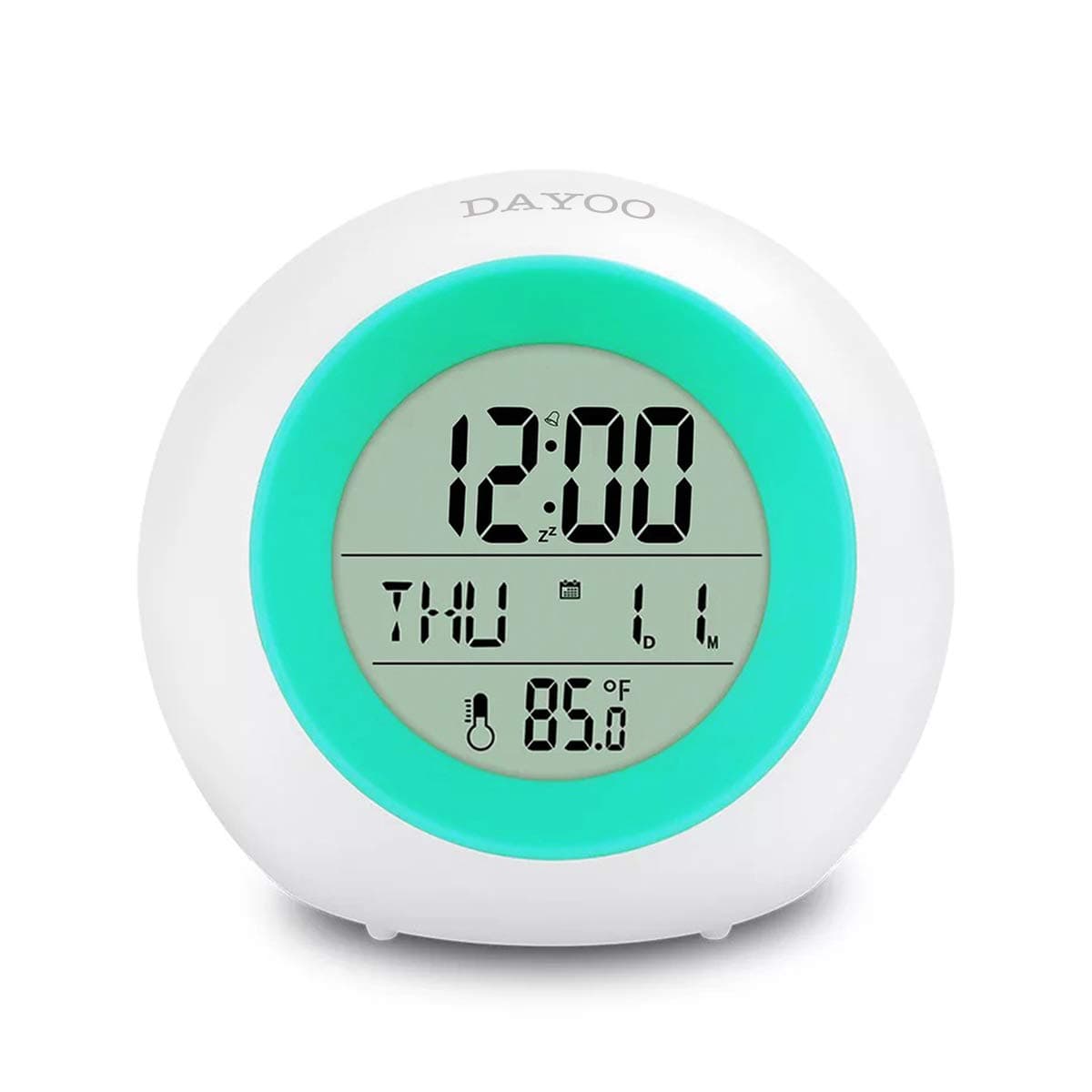 Kids Alarm Clock [2019 Version], DAYOO Student Wake Up Digital Clock for Kids, 7 Color Changing Night Light Clock for Boys Girls Bedroom, Children's Clock with Indoor Temperature, Touch Control Snooze