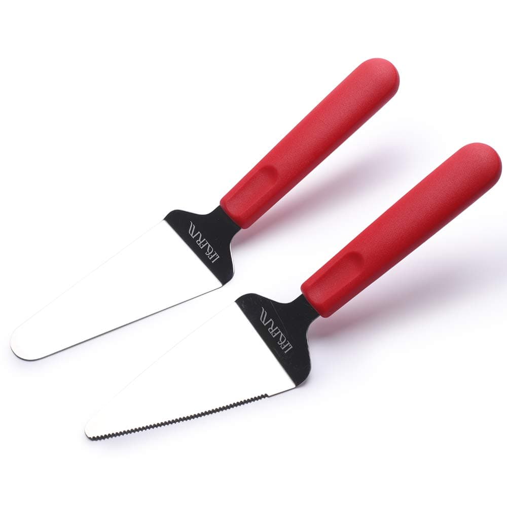 2 PCS Stainless Steel Cake Slice, Pie Server for Pizza, Cake Server for Wedding, Party, Kitchen, and Birthday (Red)
