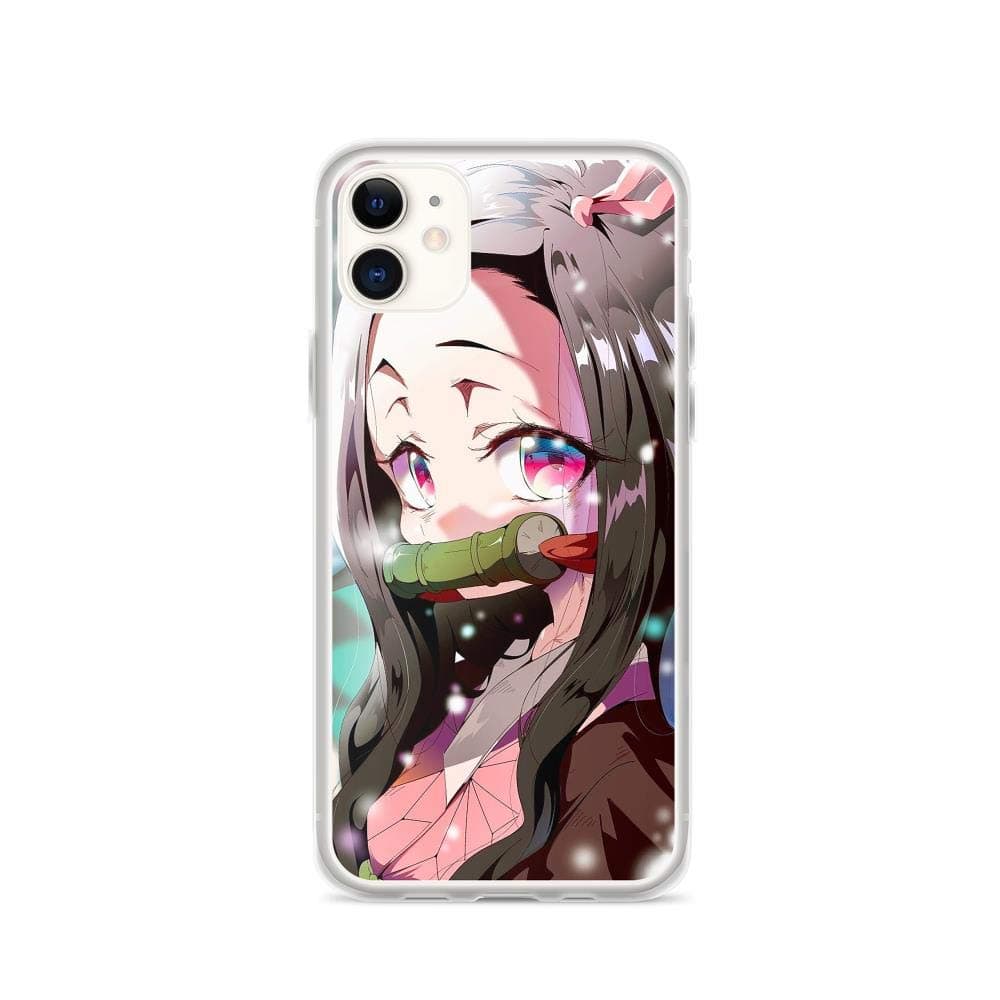 Compatible with iPhone 11 Case Demon Slayer Nezuko Cute Face Anime Kimetsu No Yaiba Pure Clear Phone Cases Cover